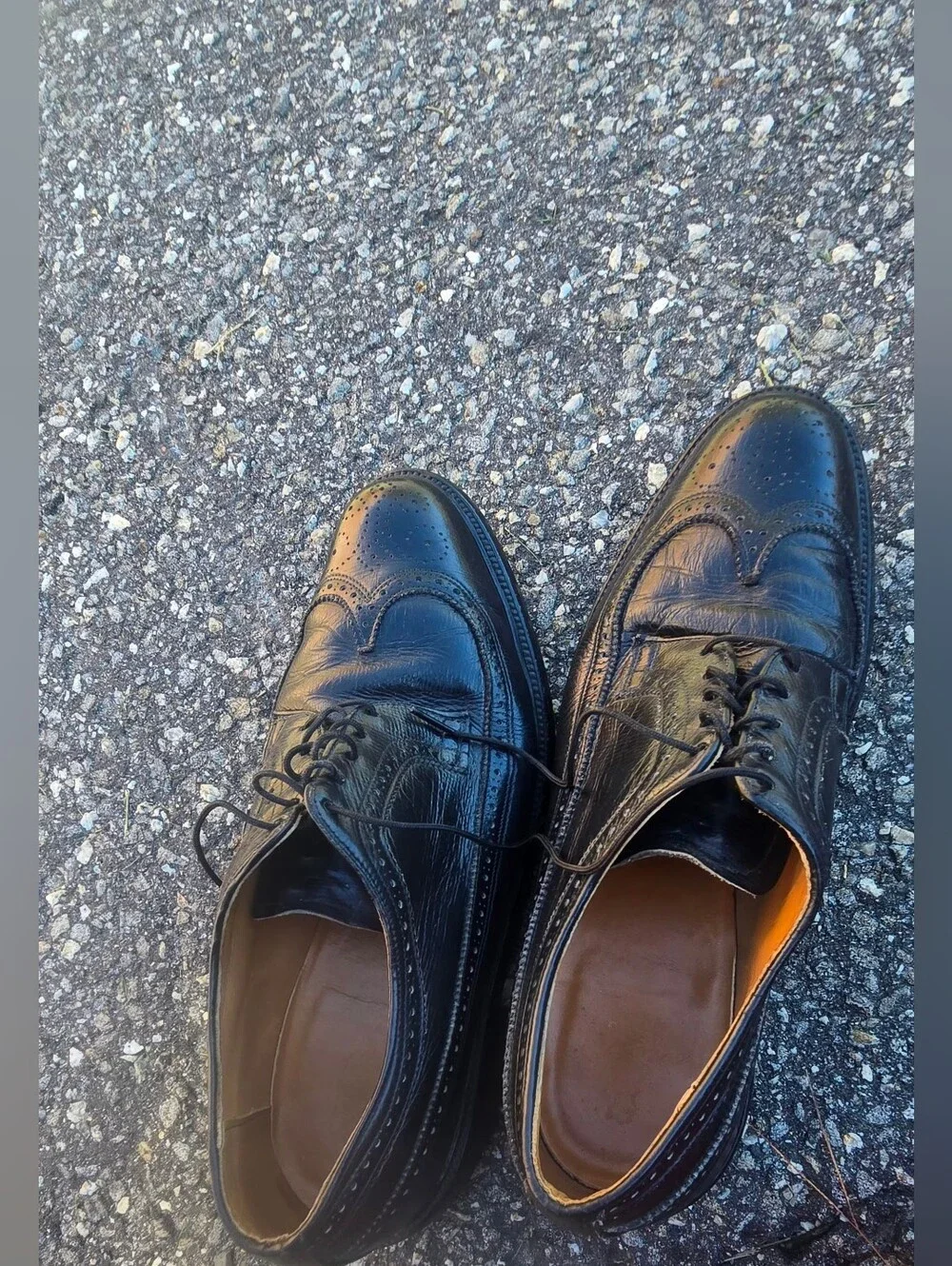 Florsheim Imperial Kenmoor Vintage Black Pebble Grain Longwing Shoes 11.5 D